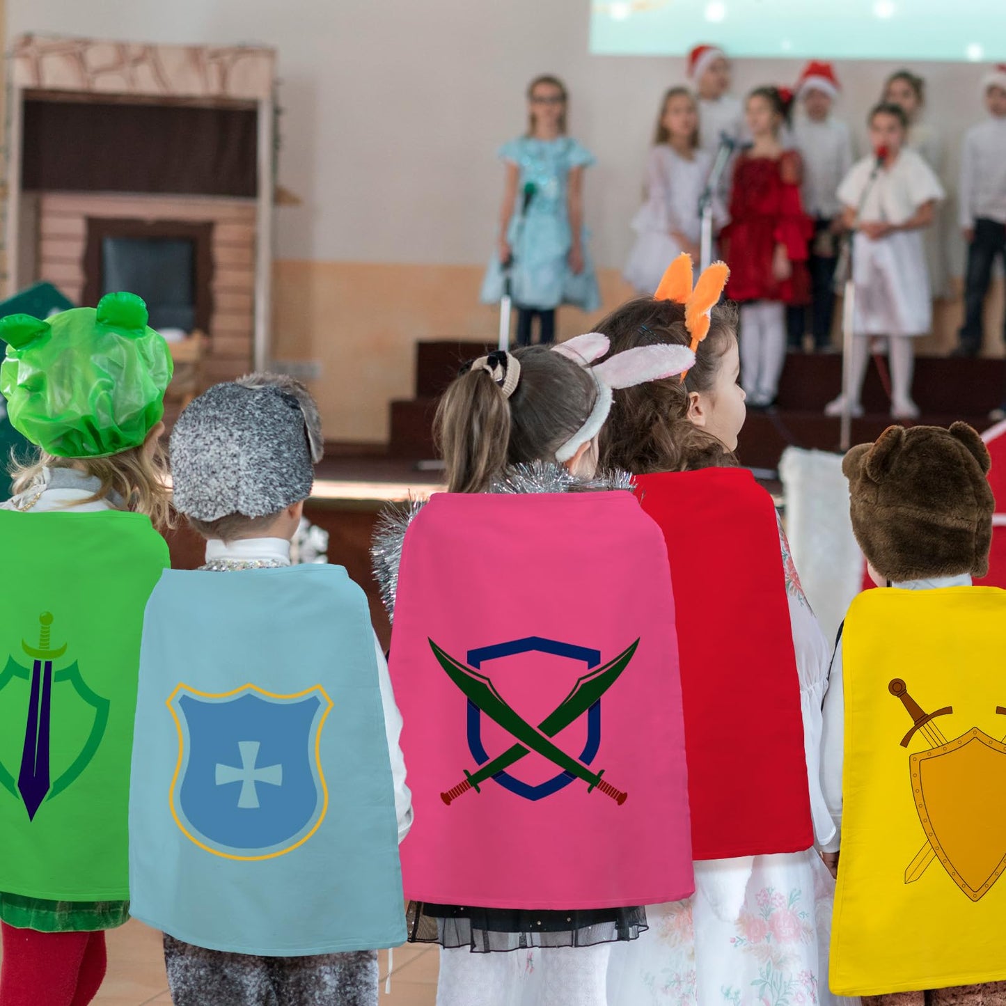 Blosssound 12 Pcs Hero Capes Crafts Canvas Blank Cape to Decorate DIY Hero Dress up Costumes for Kids Party VBS Activities