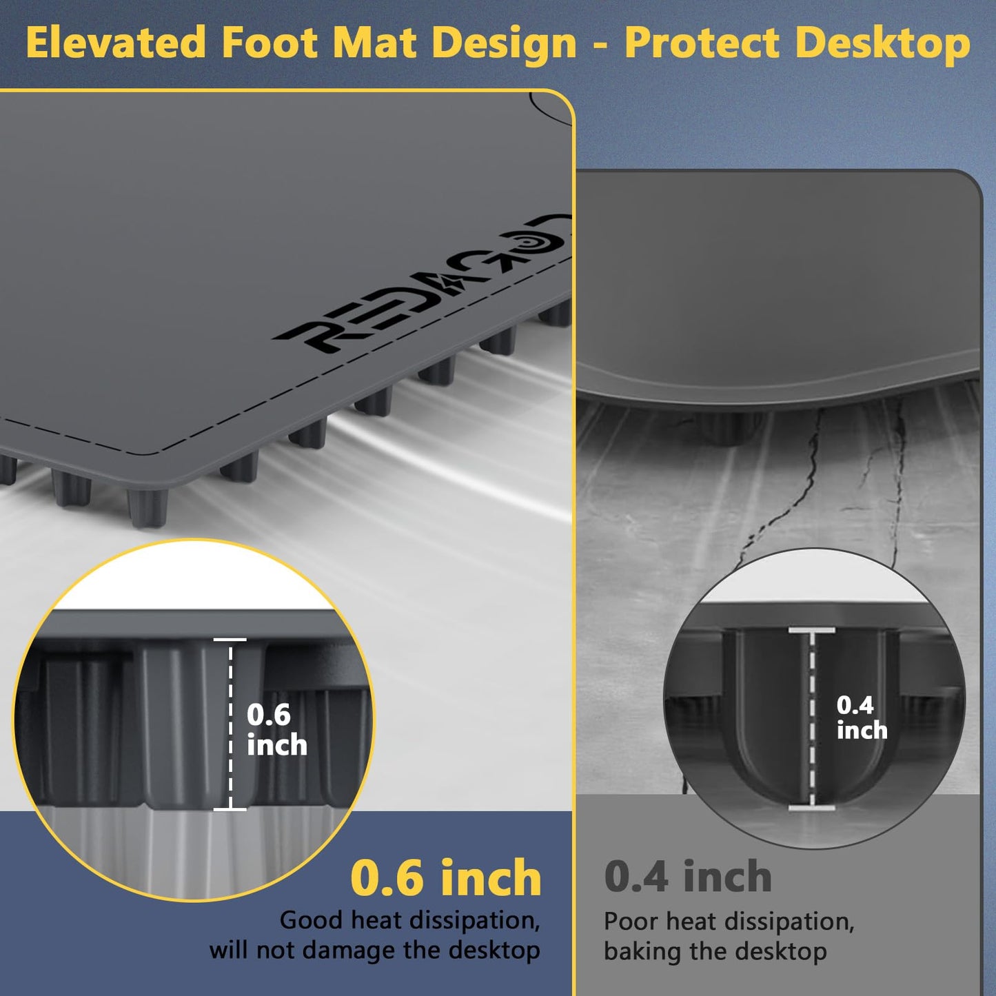 Food Warming Mat with 3-Zone Heating Mode, Redagod Electric Warming Tray with 9 Temperature & 8 Timer Settings, Hook and Roll Up Storage, Portable Countertop Food Heating Mat for Home Daily Use, Gray