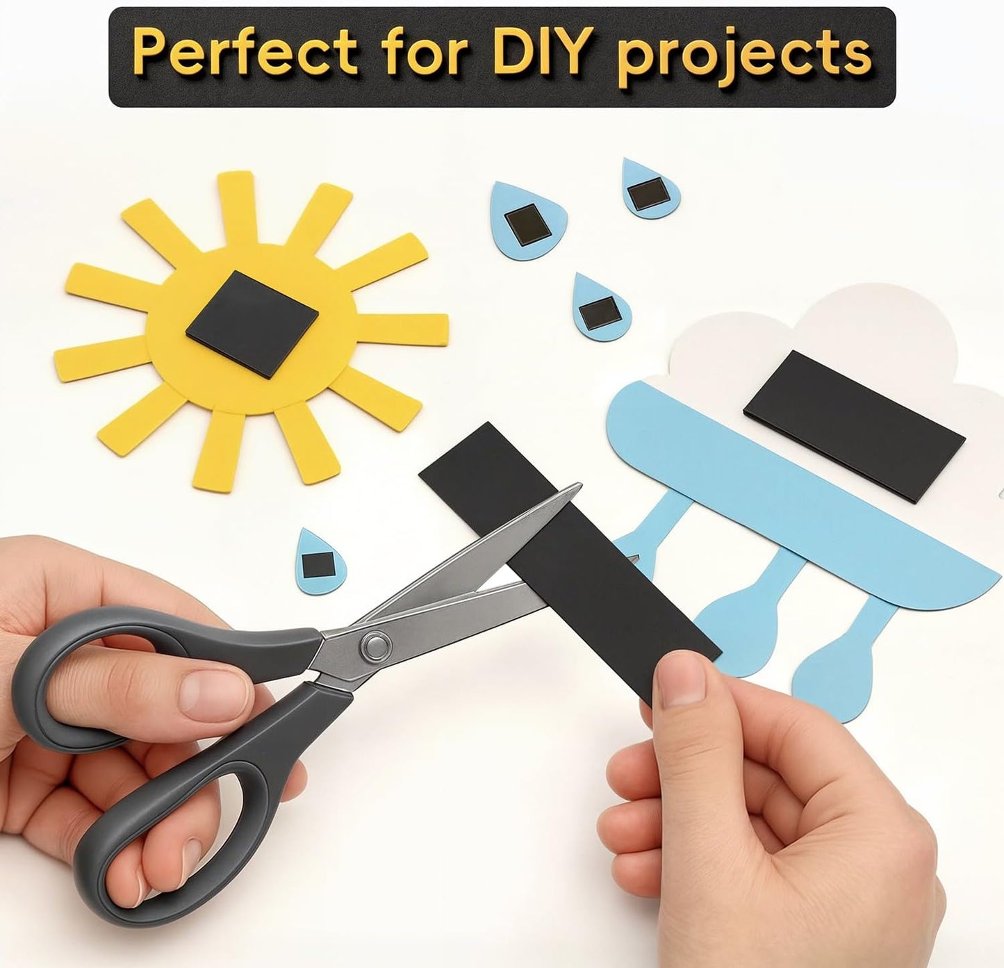 Magnetic Strips Self Adhesive,12 Pack 6" x 1" (150 x25 x 2 mm) Sticky Back Magnet Tapes, Flexible Durable Magnet Stickers for Classroom Office Kitchen, Fridge, DIY, Crafts