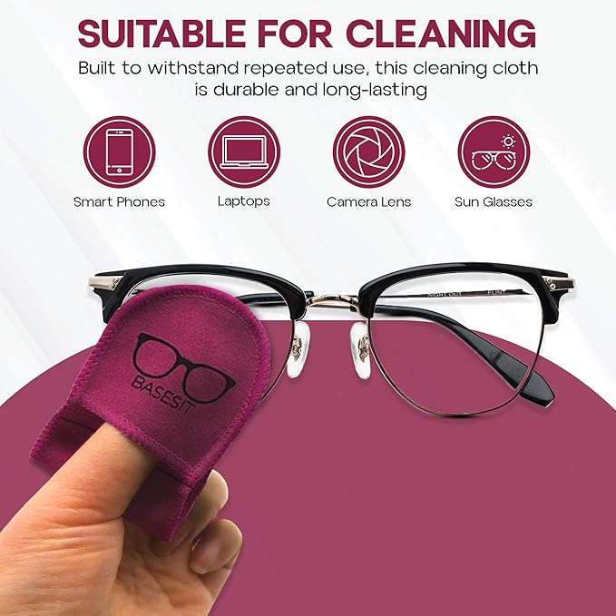 Eyeglass Cleaning Cloth, 4 Pack, Eyeglass Cleaning Wipes, Lens Wipes for Eyeglasses, Eye Glasses Cleaner Wipes, Eye Glass Clean Cloths, Eye Glasses Cleaner Cloth (Rose/Green)