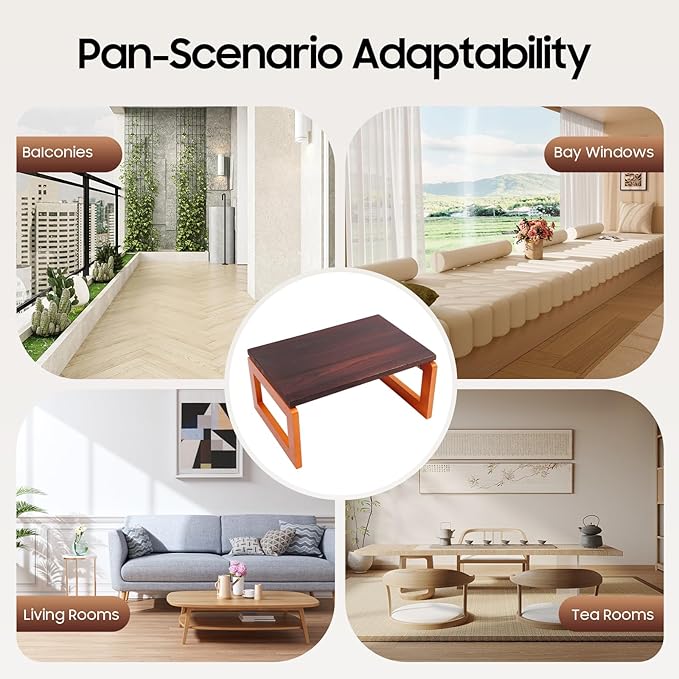 cutooio Foldable Coffee Table, Japanese Coffee Table, Portable Low Picnic Table, for bedrooms, beds, Study Rooms, Tea Rooms, 23.6''x 15.7''x 11.8''