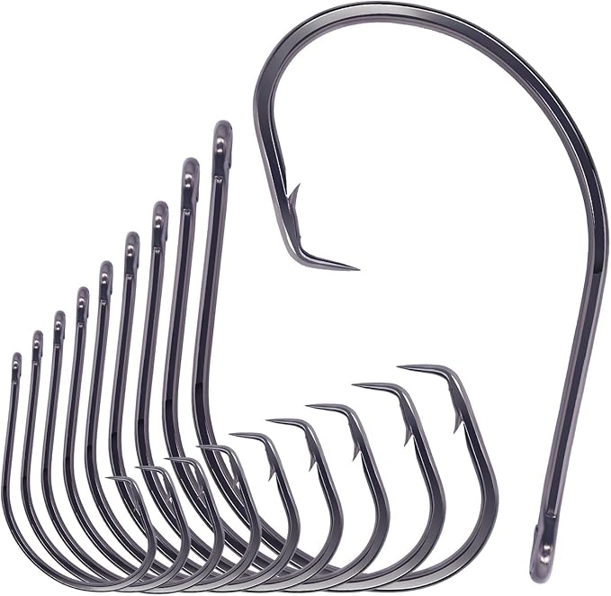 XFISHMAN-Inline-Circle-Hooks-Saltwater-Freshwater-for-Catfish-Tuna-Bass-Octopus-Hooks-Big-Hook-Fishing 50 Pack