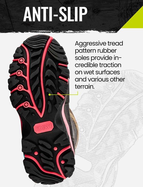TIDEWE Hunting Boot for Women, Insulated Waterproof Sturdy Women's Hunting Boot, 6mm Neoprene and Rubber Outdoor Boot Next Camo G2（Pink Size 8）