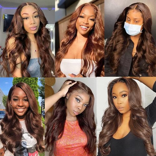 Condescension Human Hair Bundles 18 20 22 Inch Brown 4 Body Wave Bundles Human Hair Unprocessed Brazilian Virgin Hair for Black Women