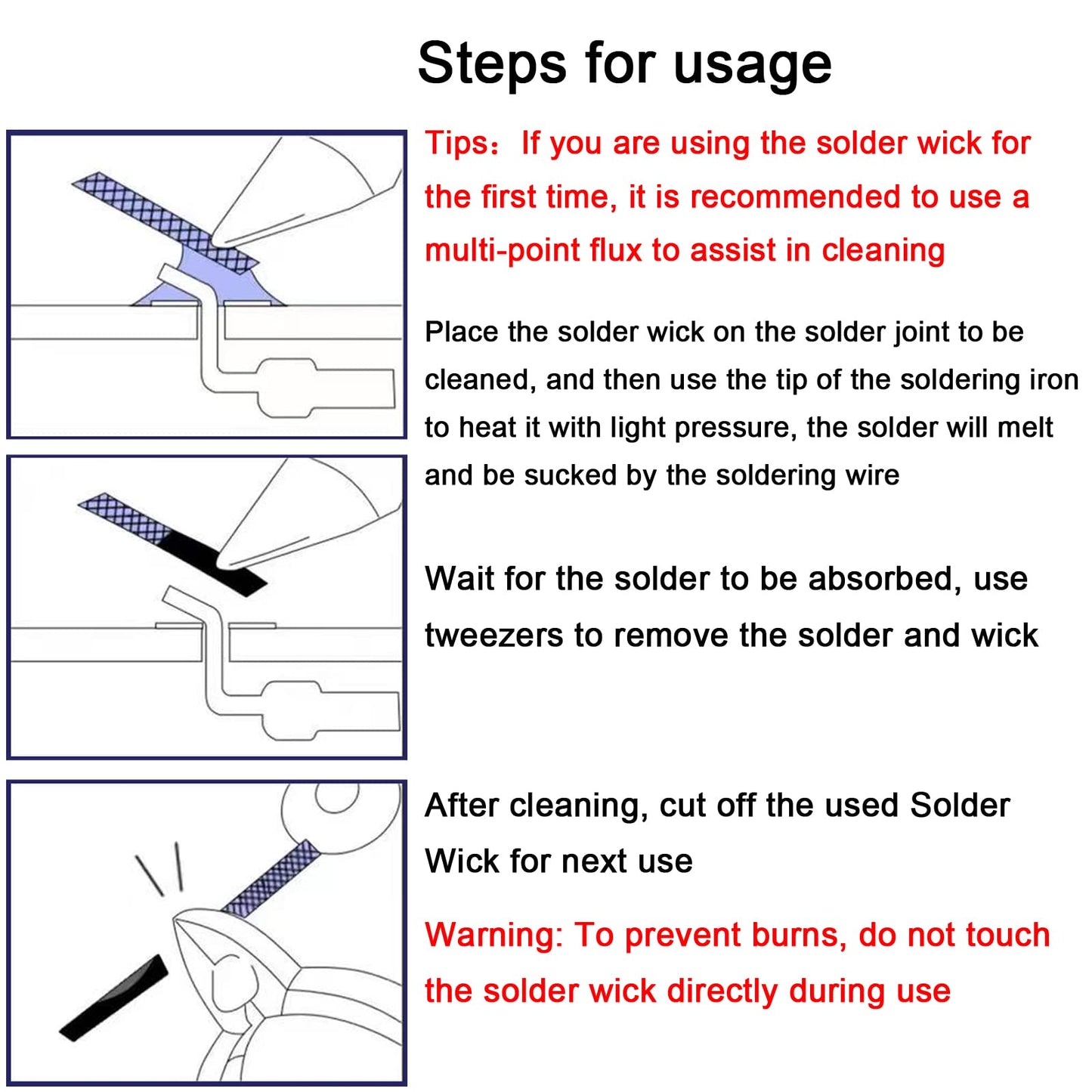 Lesnow solder wick braid 10ft Length Desoldering Wick Braid Remover Tool Solder Sucker 1 piece No-Clean soldering Wick Wire Roll and Disassemble Electrical Components