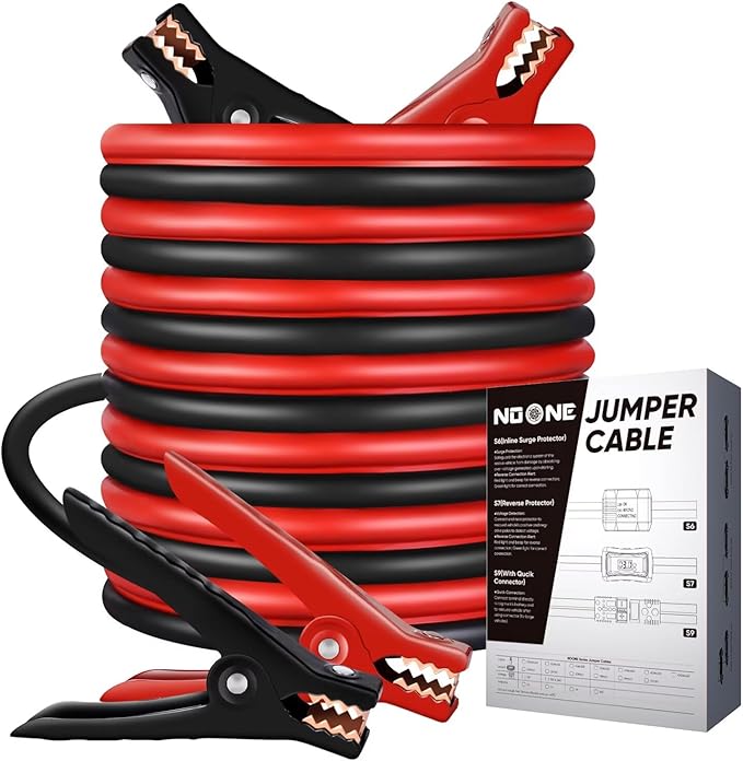 NOONE Jumper Cables for Car Battery - 2 Gauge 16 FT Heavy Duty Automotive Booster Jumper Cables for Jump Starting Dead or Weak Batteries (2AWG x 16Ft)