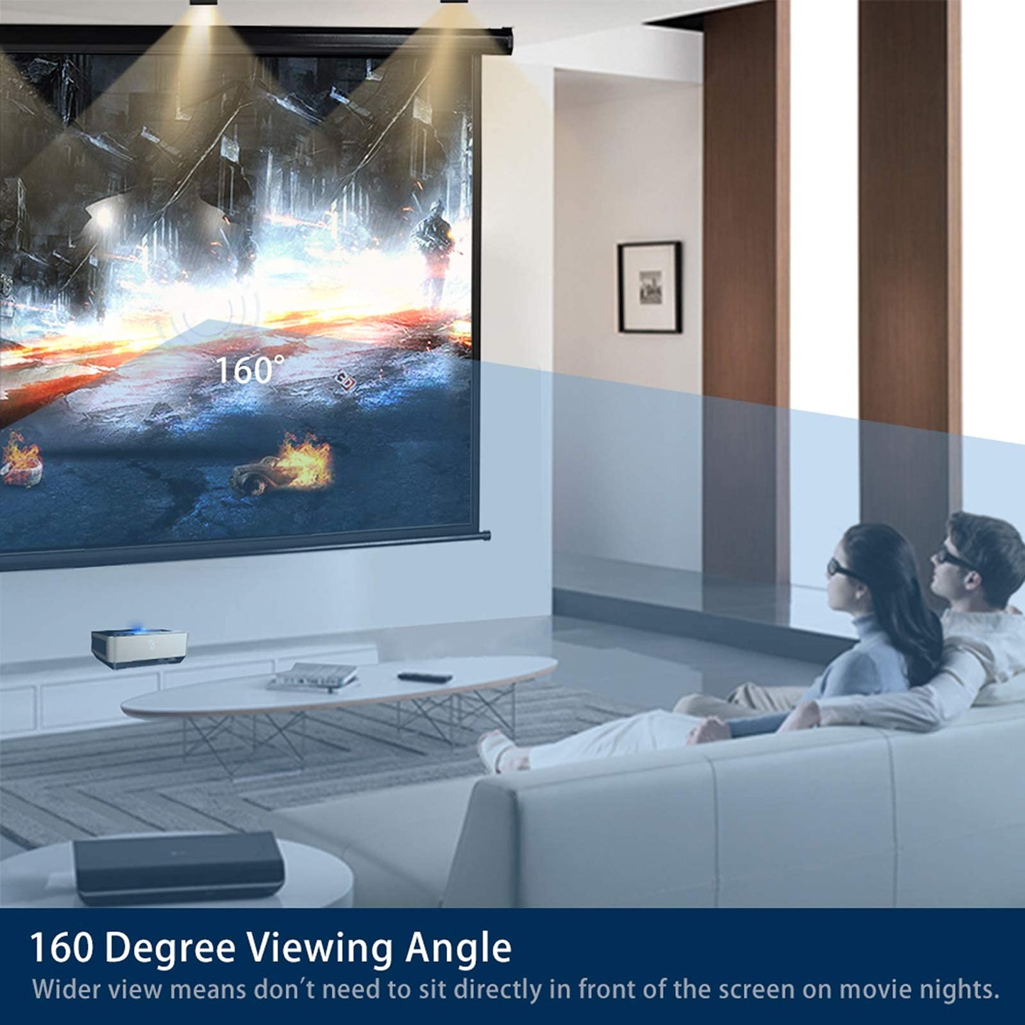 Kayle 120" Motorized Projector Screen Electric Diagonal Automatic Projection 4:3 HD Movies Screen for Home Theater Presentation Education Outdoor Indoor W/Remote Control and Wall/Ceiling Mount (Black)