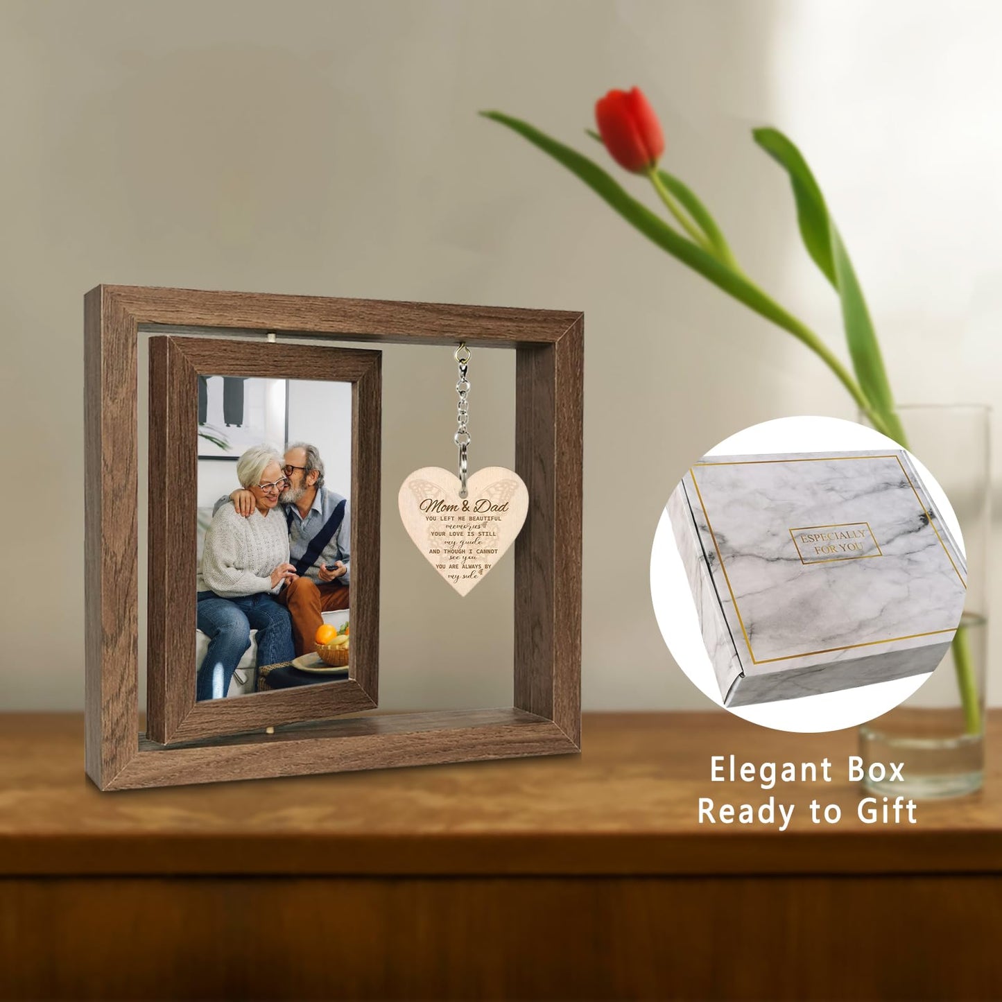 EYITUPC Loss of Mother & Father Sympathy Gift Memorial Gifts for Loss of Mom Dad Picture Frame, In Memory of Parents Grief Remembrance Bereavement Gifts, Display Two 4x6