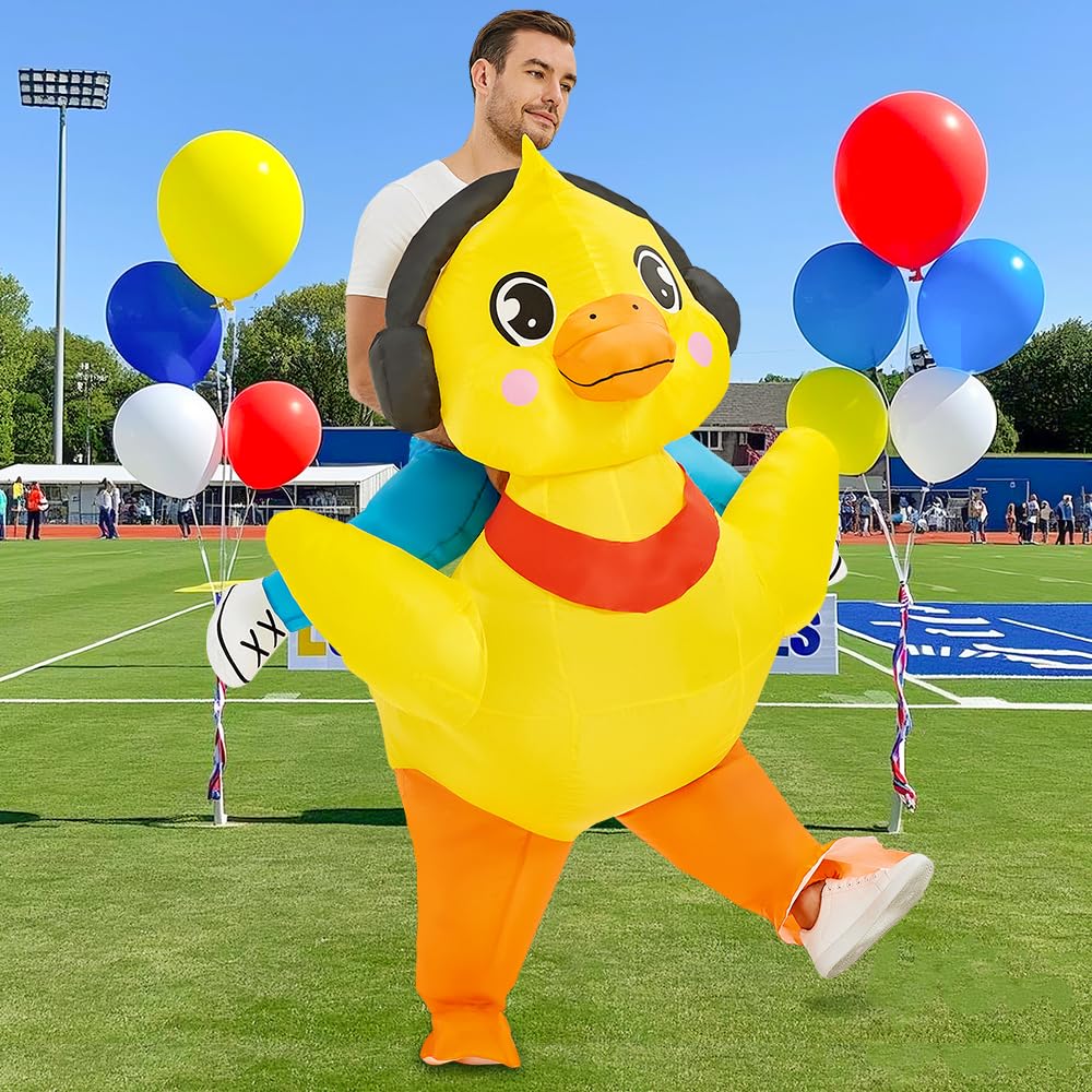 KOOY Inflatable Duck Costume Adult, Inflatable Costumes Women Men, Ride On Duck Suit Blow Up Costume for Adults, Party Halloween Costumes