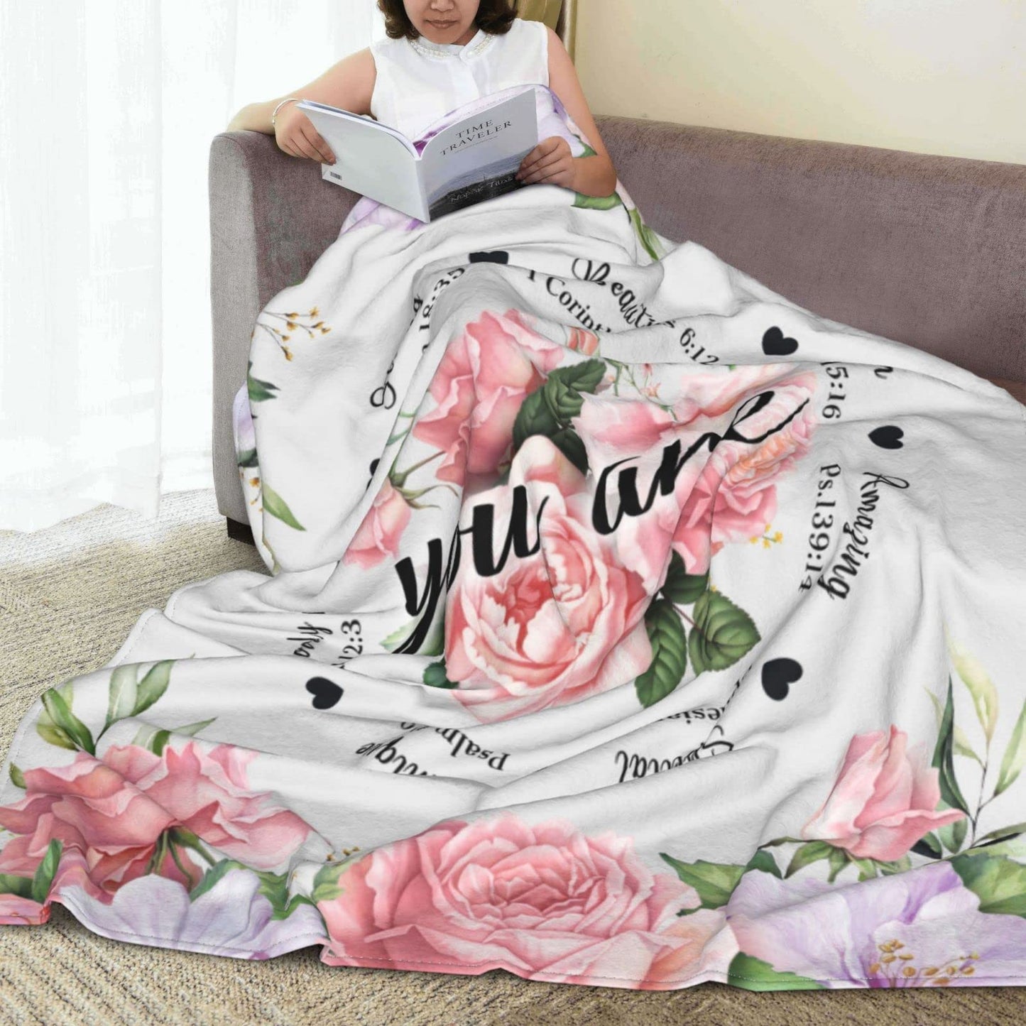 Christian Birthday Gifts for Women Friends Blanket 60"x50",Unique Inspirational Religious Catholic Spiritual & Baptism Comformation Gifts for Girl Godmother Mom Sister