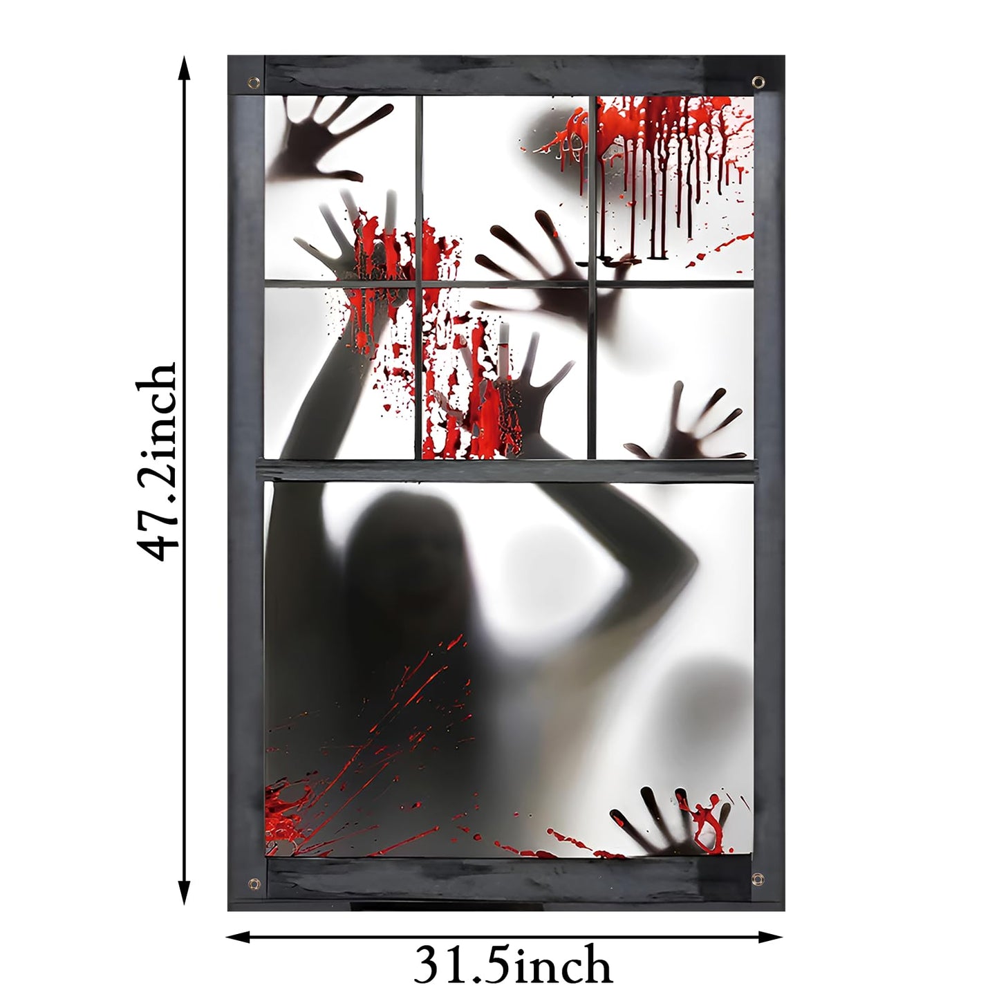Halloween Window Decorations 31.5x47.2" Window Door Wall Cover Scary Halloween Decorations Indoor Outdoor Party Decor