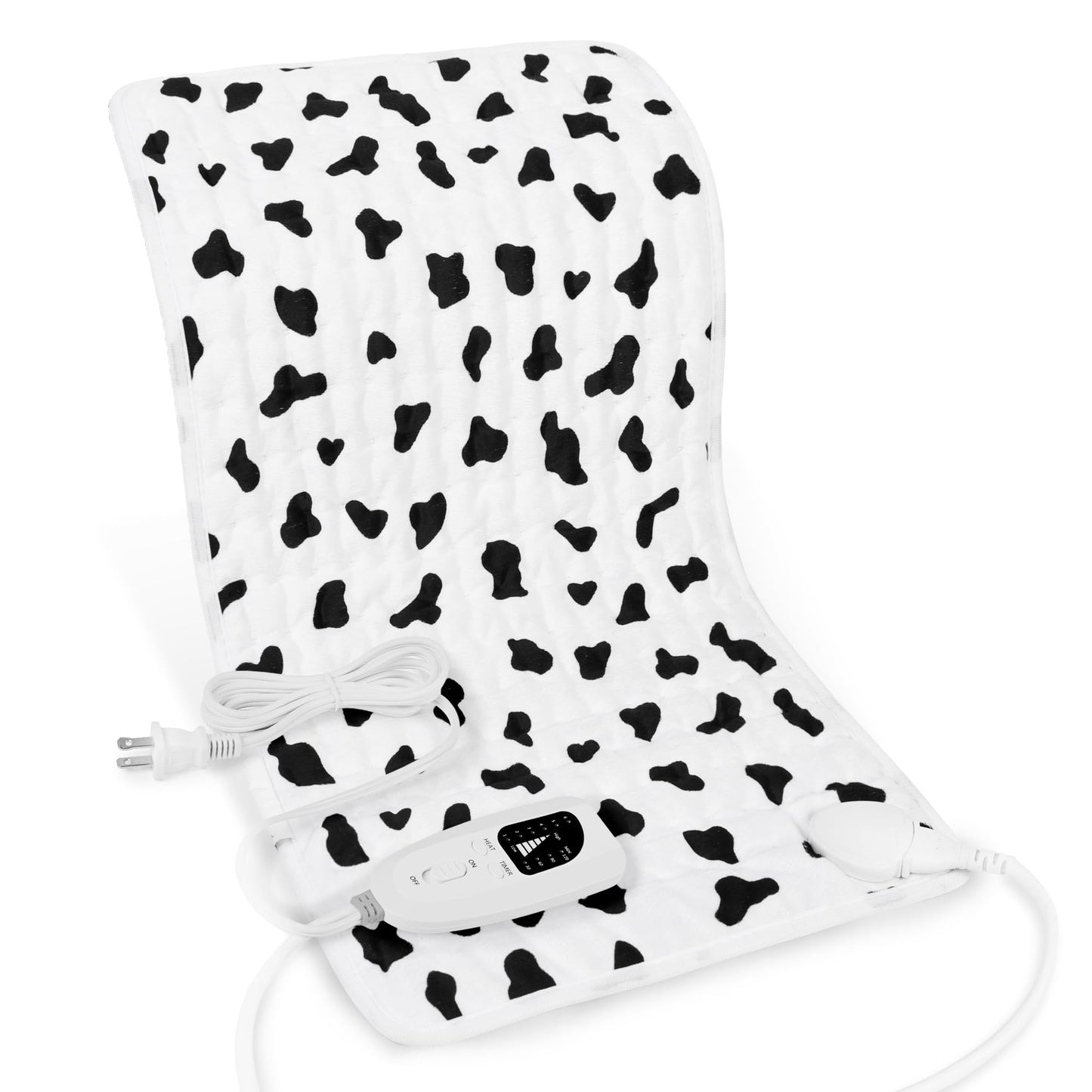 Deepsoon Heating Pad,Electric Heating Pads for Back,Neck,Abdomen,Moist Heating Pad for Shoulder,Knee,Arms,Legs,Dry/Moist Heat & Auto Shut Off,Christmas Gifts for Men and Women,White Black,24x12 Inch