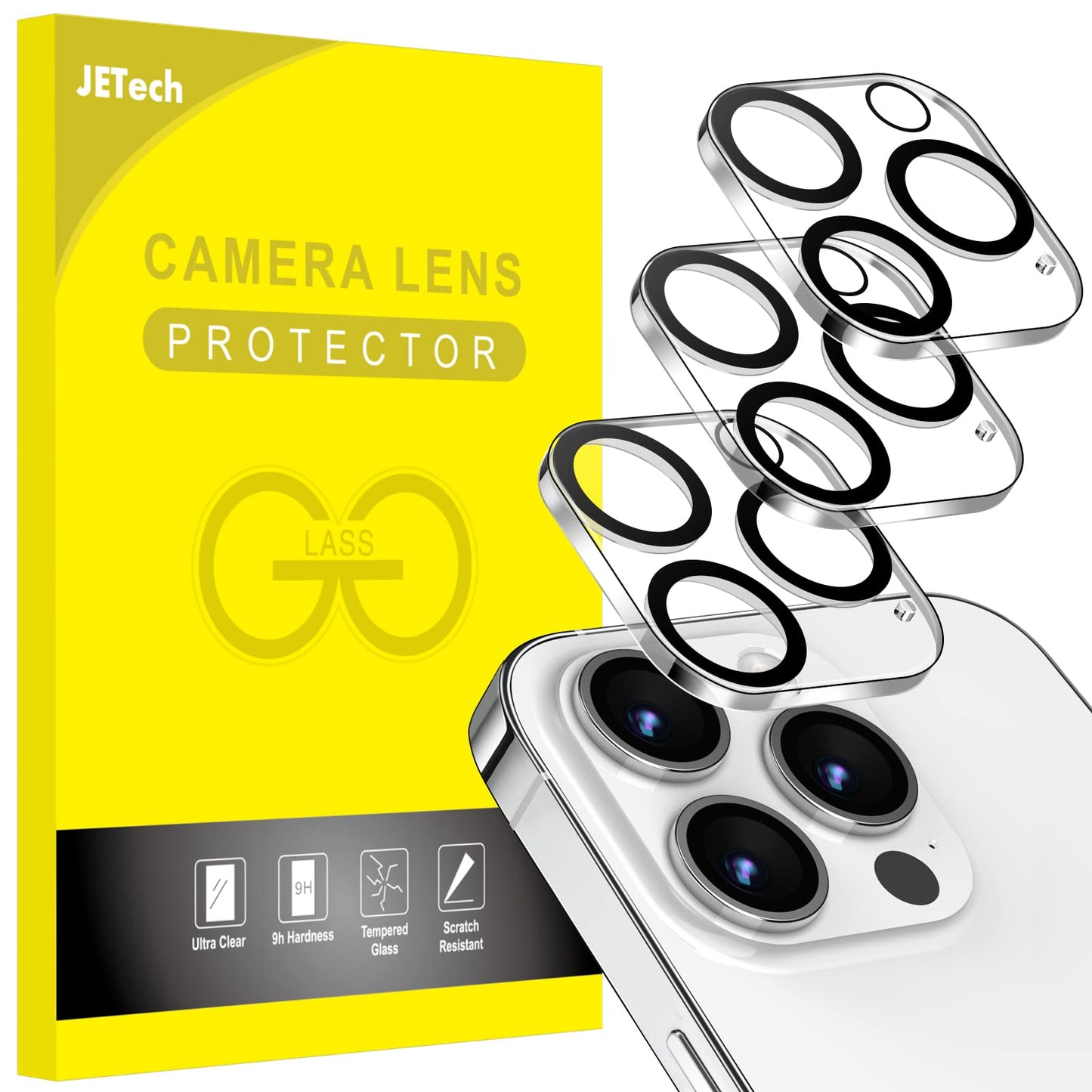 Jetech Camera Lens Protector For Iphone 14 Pro 6.1-Inch And Iphone 14 Pro Max 6.7-Inch, 9H Tempered Glass, Anti-Scratch, Case Fr