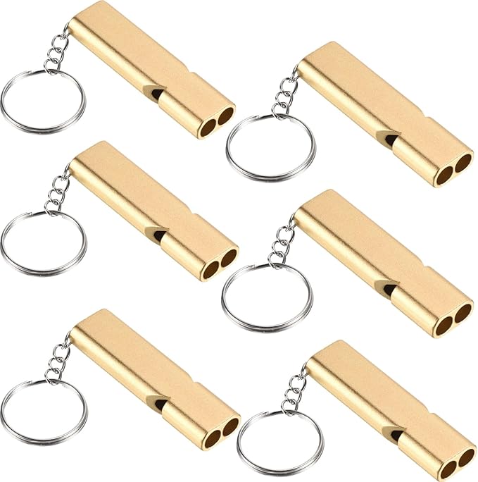 Premium Extra Loud Whistles for Camping Hiking Hunting Outdoors Sports and Emergency Situations, Sturdy but Light Aluminiu...