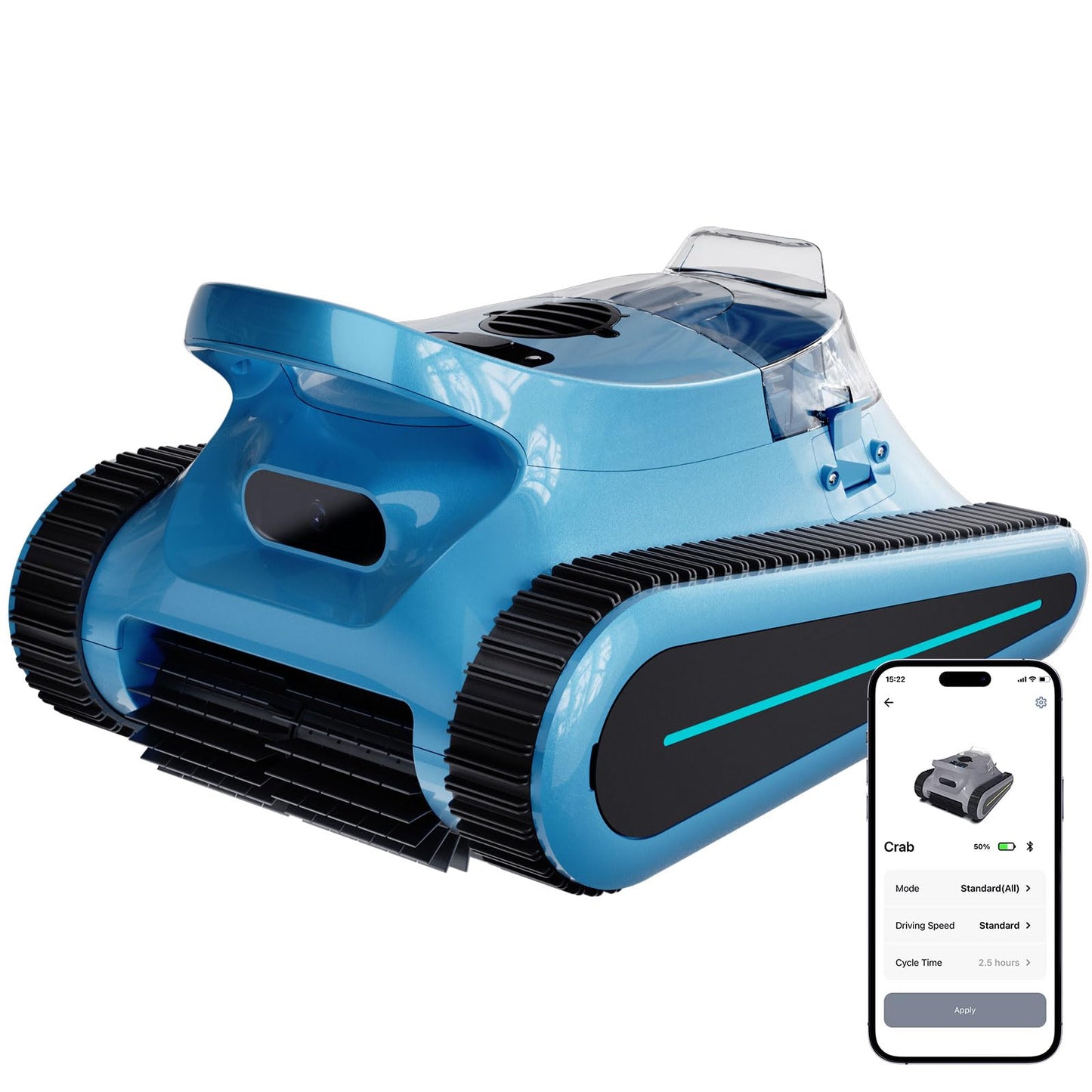 Cordless Robotic Pool Cleaner, Pool Vacuum 180W Brushless Motor, 45000Pa Suction, Wall & Waterline Climbing, Auto Path Mapping, for Pools up to 2150 Sq.Ft.