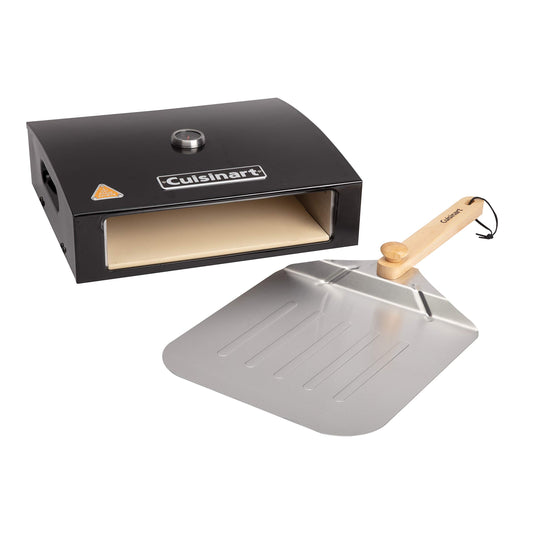 Cuisinart Grill Top Pizza Oven Kit, Portable Make Your Own Pie Set With Pizza Peel and Cordierite Stone, Baking Oven for Backyard Homemade Pizzas, Perfect Pie Accessory