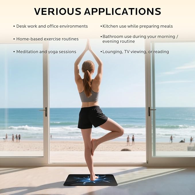 Grounding Pad for Home Office Work: Earth Connected Therapy to Improves Sleep, Energy and Wellness, Reduce Pain, Stress, Anxiety and Inflammation - Grounding Mat for Bed & Desk(15.8×23.6’’)
