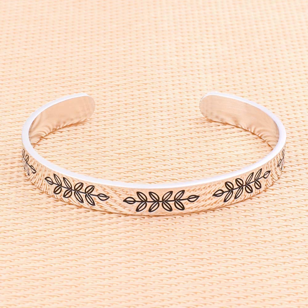 M MOOHAM Engraved Mantra Cuff Bangle Bracelet - Stainless Steel Sister Gifts for Sister's Birthday or Christmas