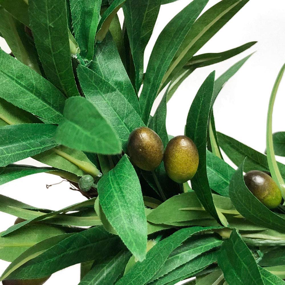 GWOKWAI Artificial Olive Leaf Garland, Olive Branch Wreath Ivy Vines Leaf Greenery Ornament for Wedding Backdrop Home Indoor Outdoor Wall Party Decoration