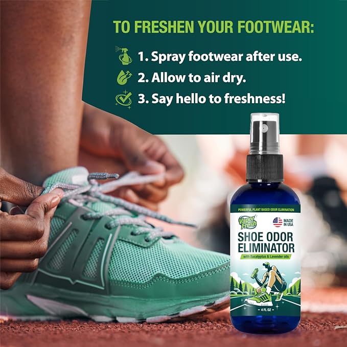 Vapor Fresh Shoe Deodorizer Spray, 4oz (Eucalyptus Lavender) - For Boots, Sneakers, Cleats, Sandals and More - Powerful Shoe Odor Eliminator With Essential Oils (1-pack)