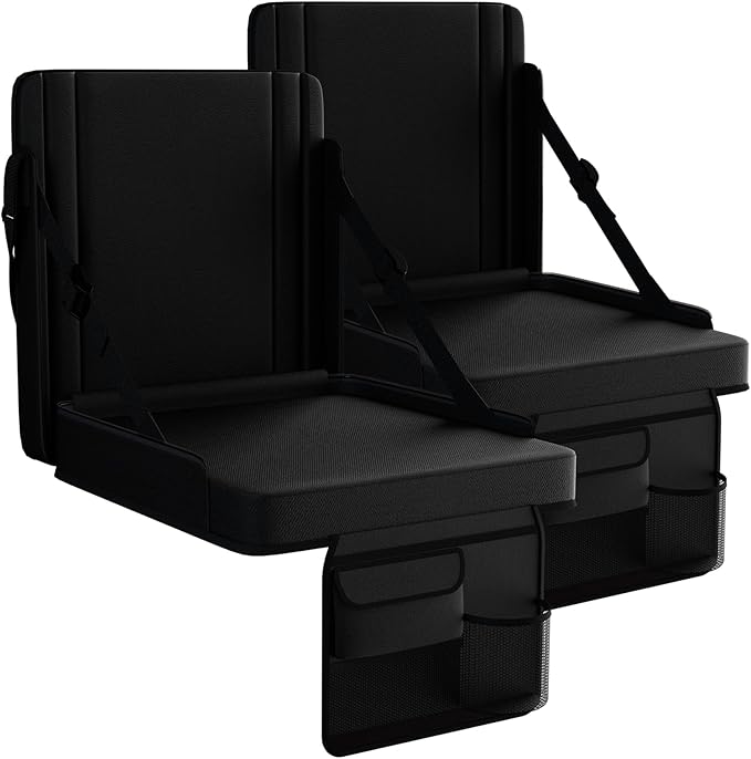 janiry Stadium Seats with Back Support 2PACKS Adjustable Bleacher Chairs with Back and Cushion Bleacher Seat with Cup Holder, Carry Handle & Shoulder Strap for Outdoor Sports Events, Picnics, Beaches
