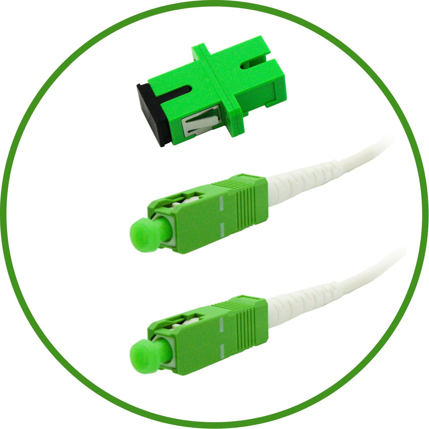 Fibershack - White SC/APC Fiber Optic Internet Cable 30ft - 10M SCAPC Simplex Single Mode Cable & Connector - Replacement Fiber Patch Cable & Optical Cable Extension for Residential Fiber Networks-New