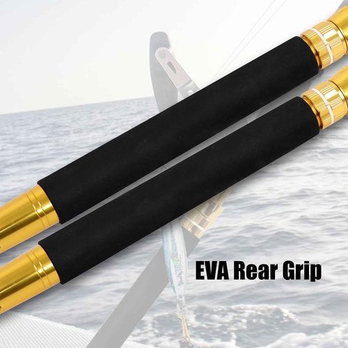 Fiblink 1-Piece Saltwater Offshore Trolling Rod Big Game Rod Conventional Boat Fishing Pole (5’6”, 6’, 6’6”) (5'6" - 30-50lbs)