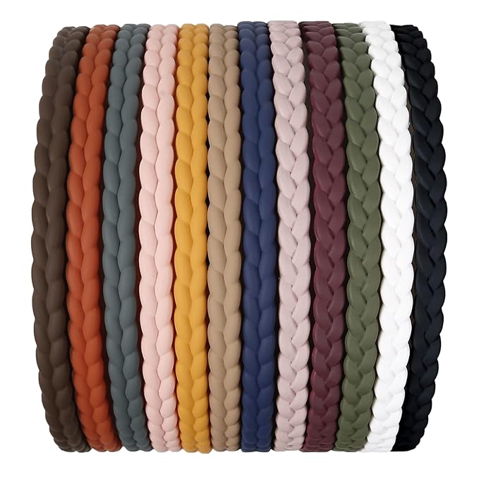 WOVOWOVO 7mm Thin Headbands For Women, 12 Pcs Plastic Headband with Teeth Head Bands Combing Hairbands Hair Accessories fo...