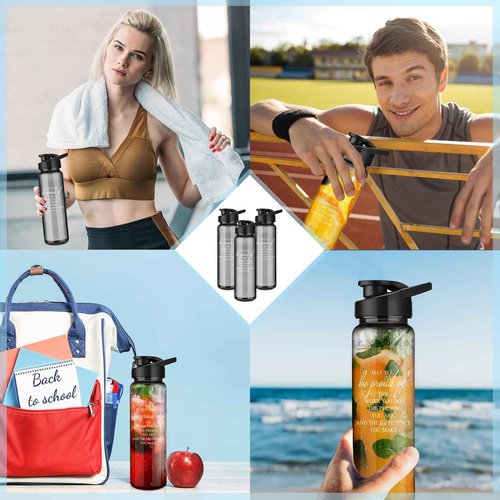 24 Pack Thank You Gifts Water Bottle Employee Coworker Team Appreciation Gifts 24 oz Inspirational Sports Bottles for Staff Women Men May You Be Proud of The Work Plastic Bottle, Black