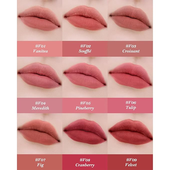 Flower Knows Strawberry Cupid Cake Lip Cream,Velvety-Smooth Matte Liquid Lipstick,Hydrating,Smudge-proof & Stain-Free Lip Stain(V01 Vanitea,0.17 Fl Oz)