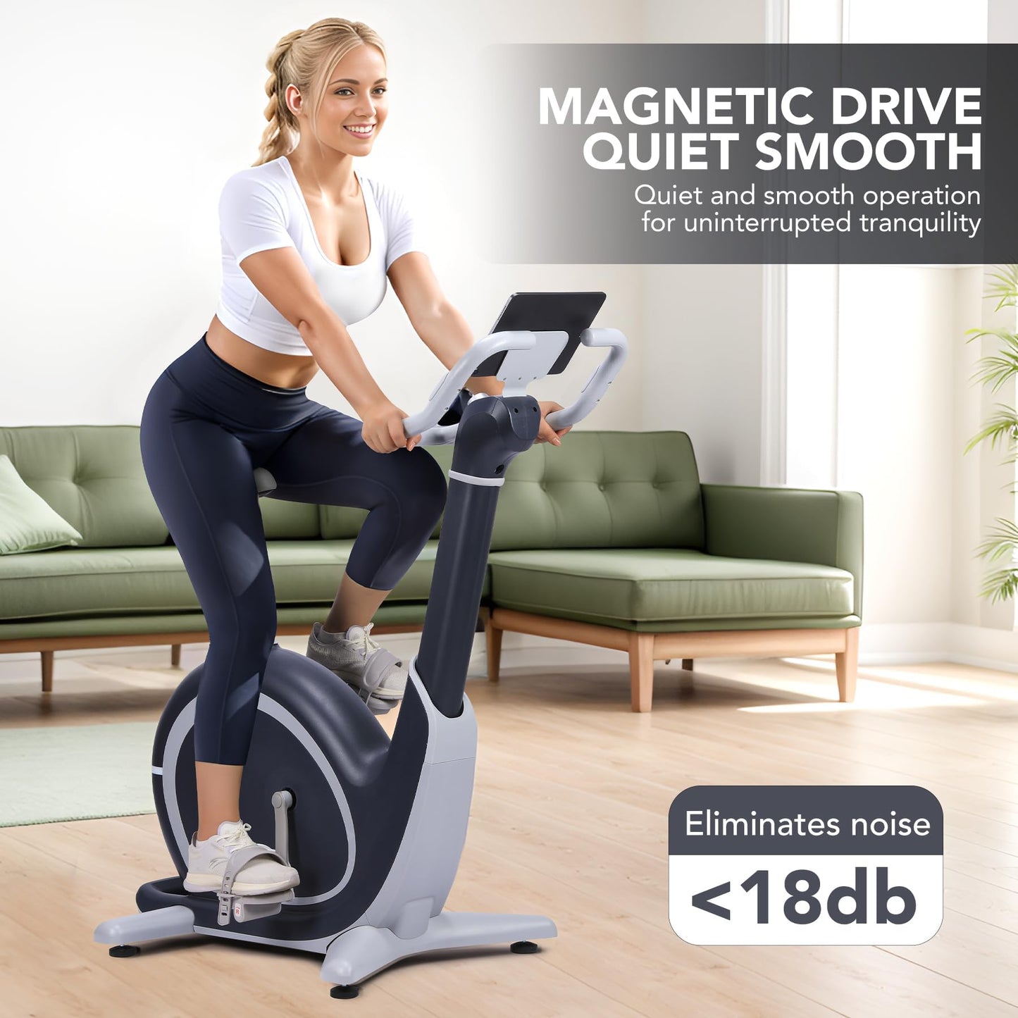 GarveeLife Exercise Bike, Smart Indoor Cycling Bike, Exercise Bike for Home with Magnetic/Auto Resistance, App Data Tracking