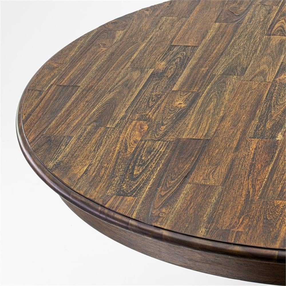 Luxe by East West Furniture FE3-07-TP Ferris Kitchen Dining Table - a Round Wooden Table Top with Pedestal Base, 48x48 Inch, Distressed Jacobean