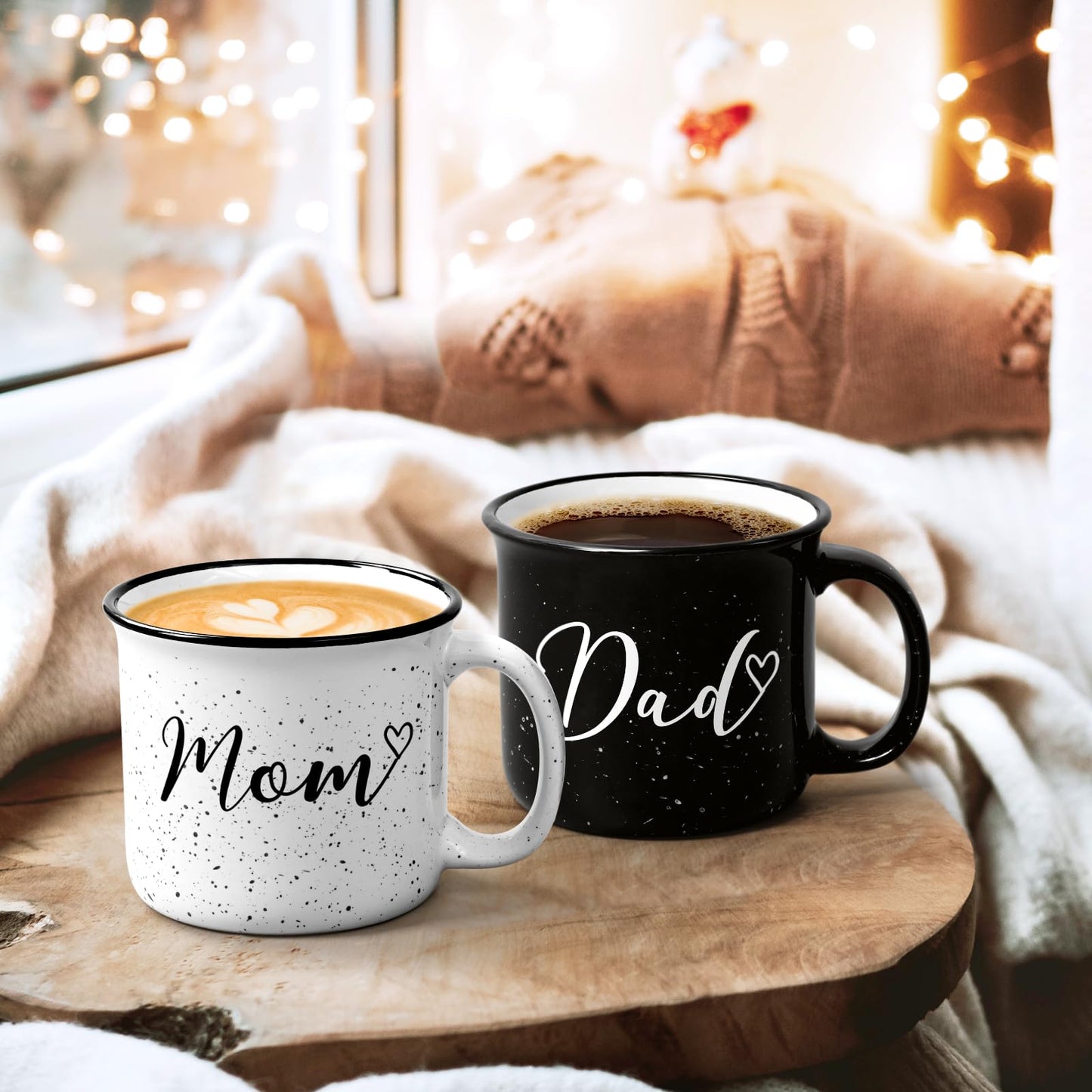 YHRJWN New Parents Mugs Set - Mom & Dad Gifts for Couples, Perfect for Mothers Day, Fathers Day & Christmas, 15 Oz Each