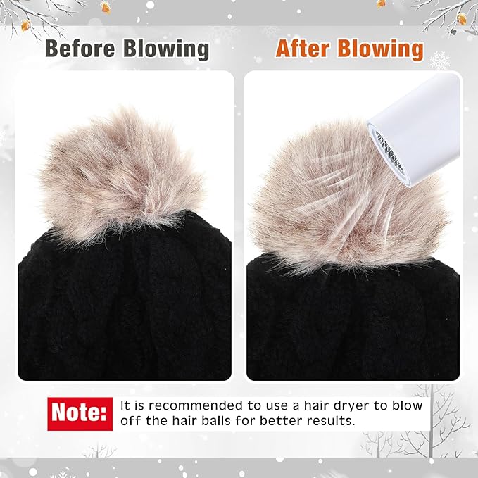 SATINIOR 5 Pcs Winter Hat Scarf Gloves Set Fleece Warm Lined Knit Beanie Hat Touch Screen Earmuff Gloves Warmer for Women(Black,Vivid Style)