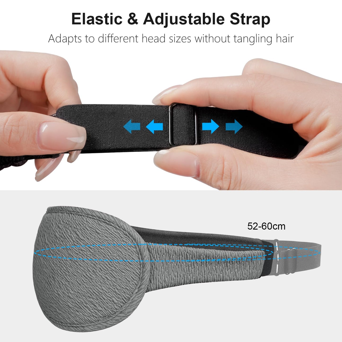 Gritin 100% Blackout Sleep Eye Mask for Women Men,Zero Eye Pressure Sleeping Mask-Ergonomic Design 3D Cutout Eye Movement and Eyelash Friendly Night Blindfold,Ultra Soft&Comfortable for Sleeping-Grey