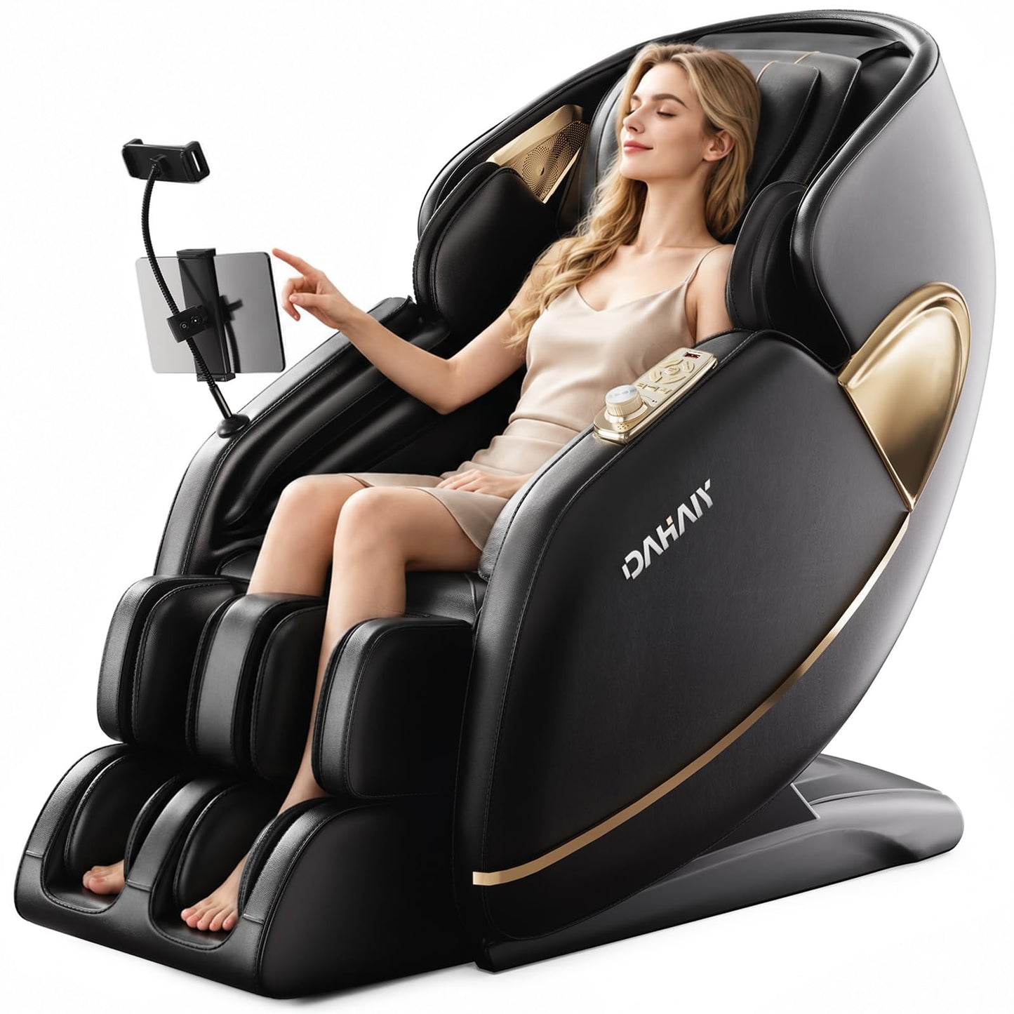 DAHAIY 𝟐𝟎𝟐𝟔 𝐍𝐞𝐰 𝐔𝐩𝐠𝐫𝐚𝐝𝐞 3D Massage Chair Full Body, AI voice control, PU Leather Zero Gravity Heated Back Foot Hand Massage Recliner Chairs, Living room furniture,Office,Portable - Black