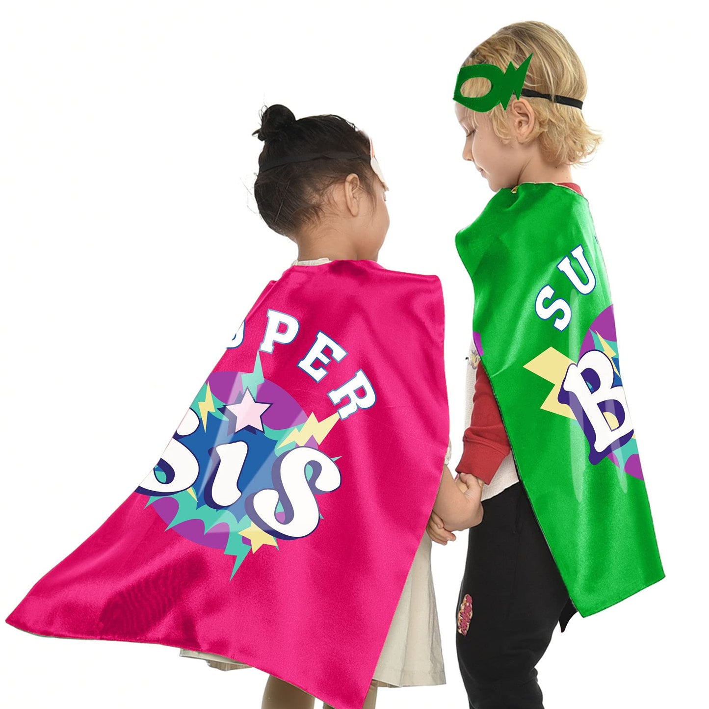 D.Q.Z Superhero-Capes and Masks for Kids, Big Sister Gifts for Girls' Role Play New Sibling Birthday Family Party (Rose)