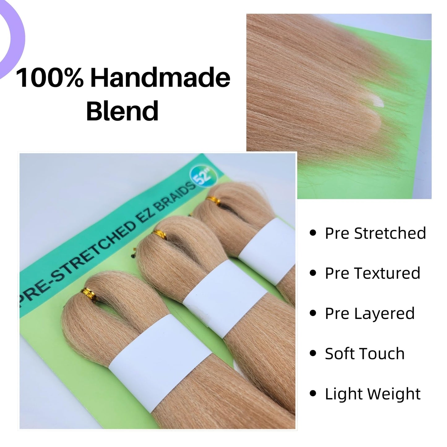 Ash Blonde Braiding Hair Pre Stretched Mixed Knotless Braids Hair Extension for Braiding