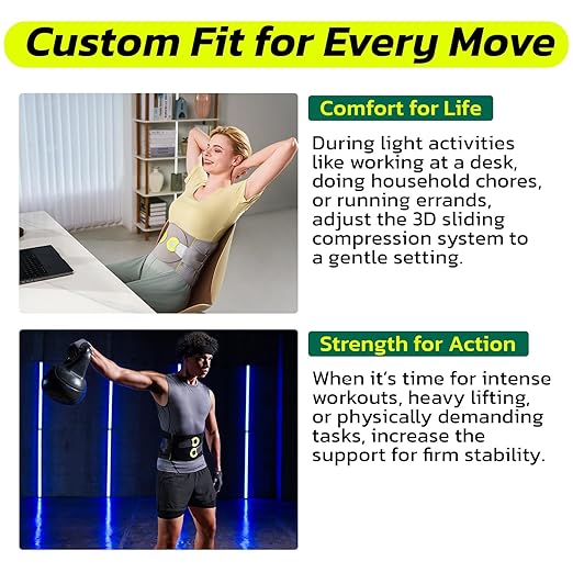 aoFIT Back Brace for Men Lower Back Pain Women Relief with 360-Degree Biochemical Hug Support without Suspenders Back Support Belt Soft Breathable Fabric Lumbar Support for Herniated Disc Sciatica L