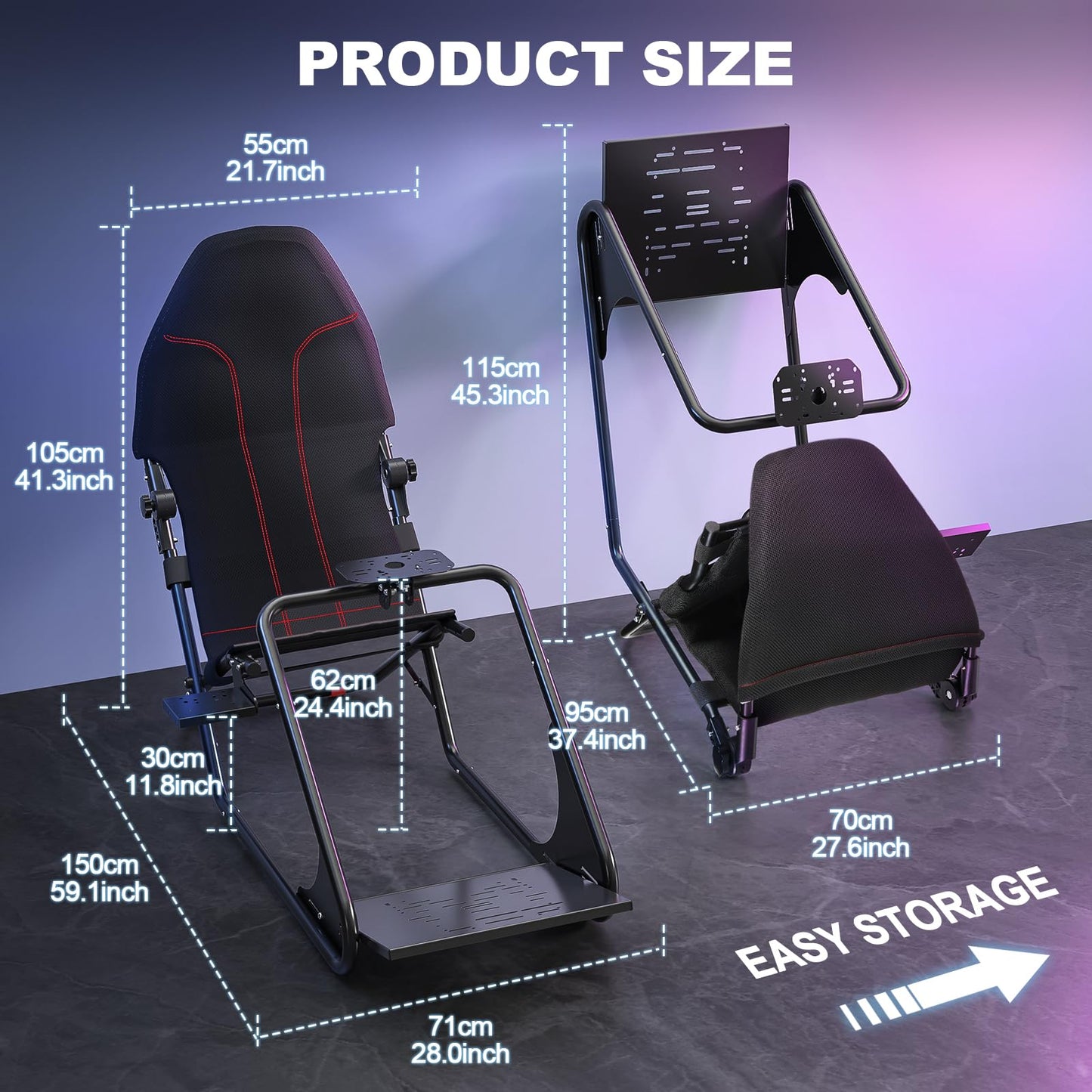DIWANGUS Racing Simulator Cockpit - Multi Angle Adjustable Pedal & Wheel Panel Breathable Mesh Foam Seat for Sim Racing Cockpit Compatible with Logitech, Thrustmaster, Fanatec, Moza- Ergonomic GT