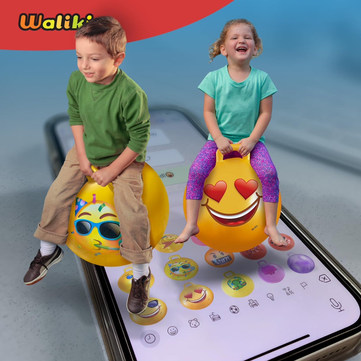 WALIKI Hopper Ball Party Pack | Set of 10 Bouncy Balls for 3 4 5 6 Year Olds | Fun Outdoor Birthday Games & Party Favors