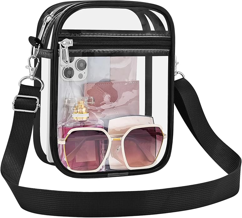 UEASE Clear Bag Stadium Approved Clear Purse for Women Clear Crossbody Bag for Stadium Events Concerts Festivals