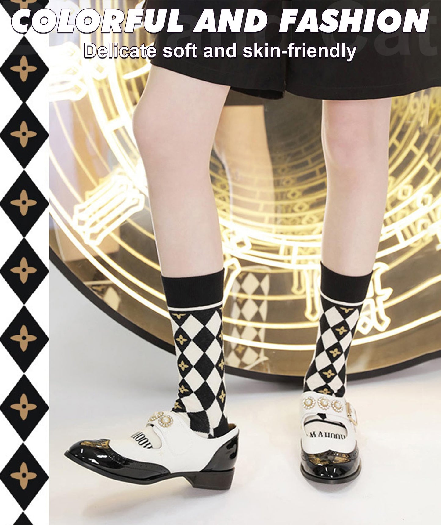 IIG Womens Girls Novelty Funny Crew Socks Cute Animal Bear Socks for Girl's Gift (Classic socks 02-5 pairs)