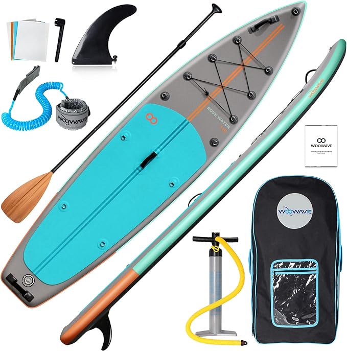 WOOWAVE Inflatable Stand Up Paddle Board 11'6"X31'5" X6" Extra Wide Non-Slip Deck Sup with Premium Accessories Including H...