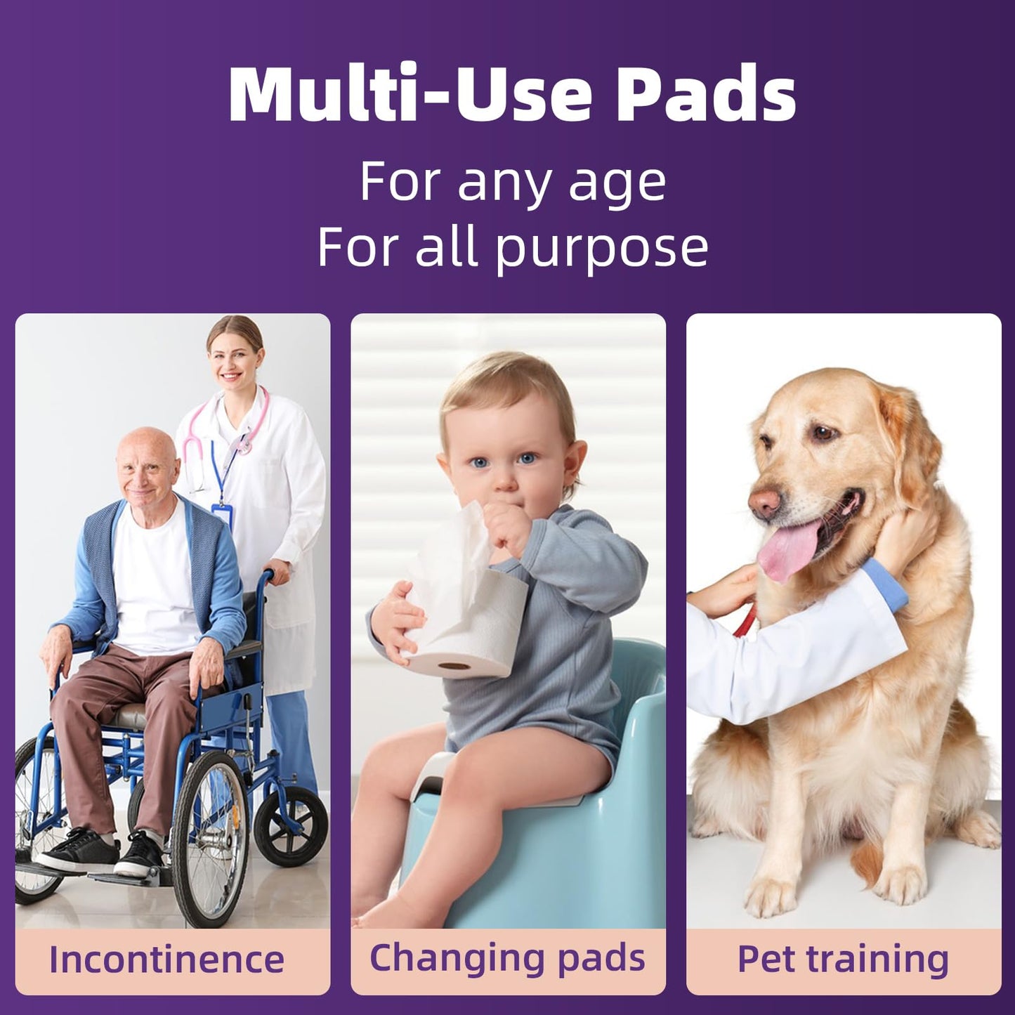 MKISS Bed Pads Disposable [50 Count] Adult Incontinence Underpads 30" x 36" Heavy Duty Absorbent Pee Pad, XL Chucks Leakproof, Extra Large Puppy Training Pad, Waterproof Baby Changing Pad