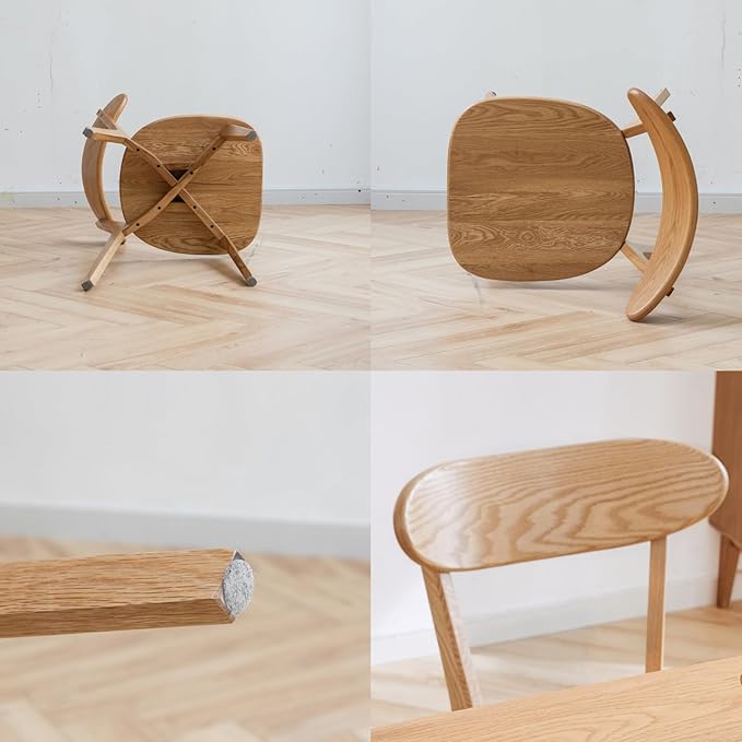 Hymus 100% Solid Oak Wood Dining Room Chairs - Practical Kitchen Chairs for Dining Room, Kitchen, Living Room (2, Natural)