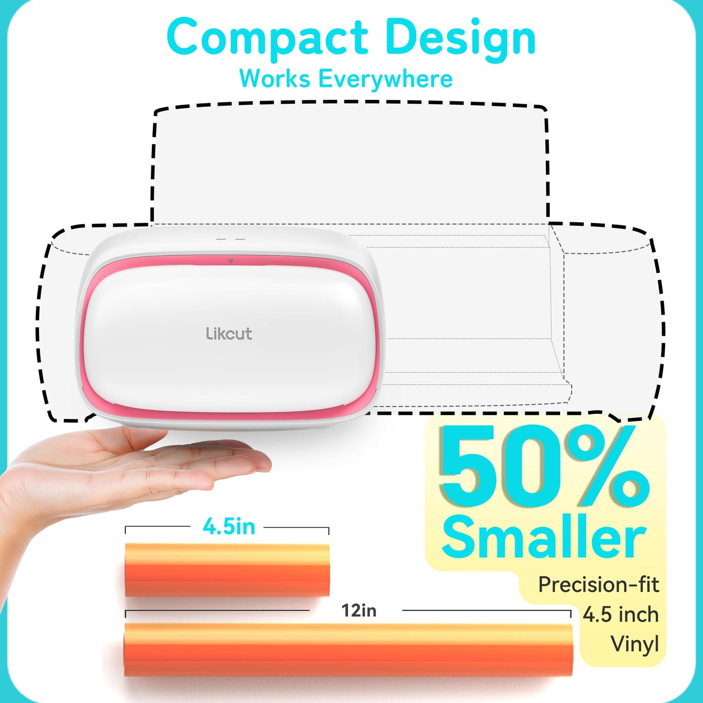 Likcut Glee S501 Vinyl Cutting Machine, Likcut 8 Assorted Colors 4.5" X 6FT PET Permanent Vinyl