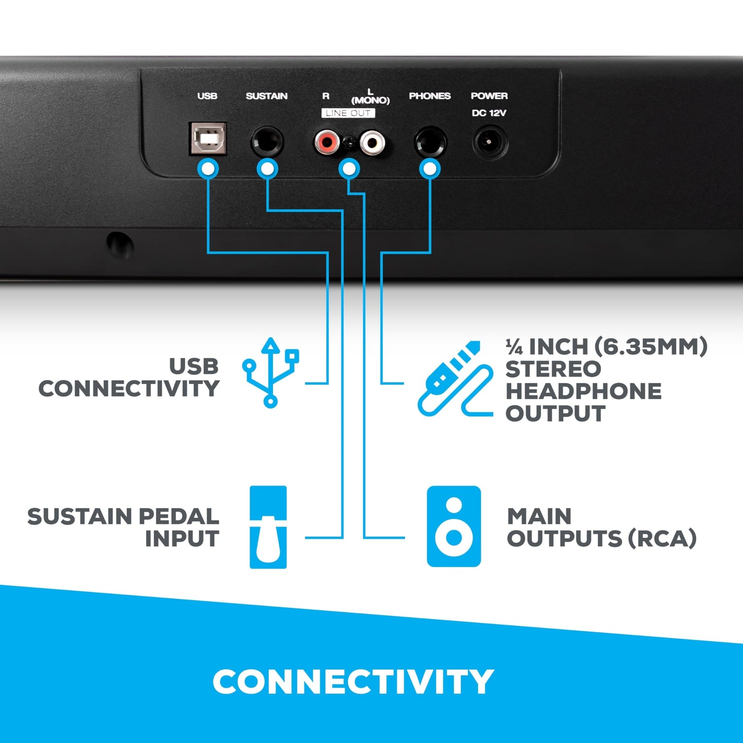 Alesis Recital - 88 Key Digital Piano Keyboard with Semi-Weighted Keys, 2x20W Speakers, 5 Voices, Split, Layer and Lesson Mode, FX and Piano Lessons