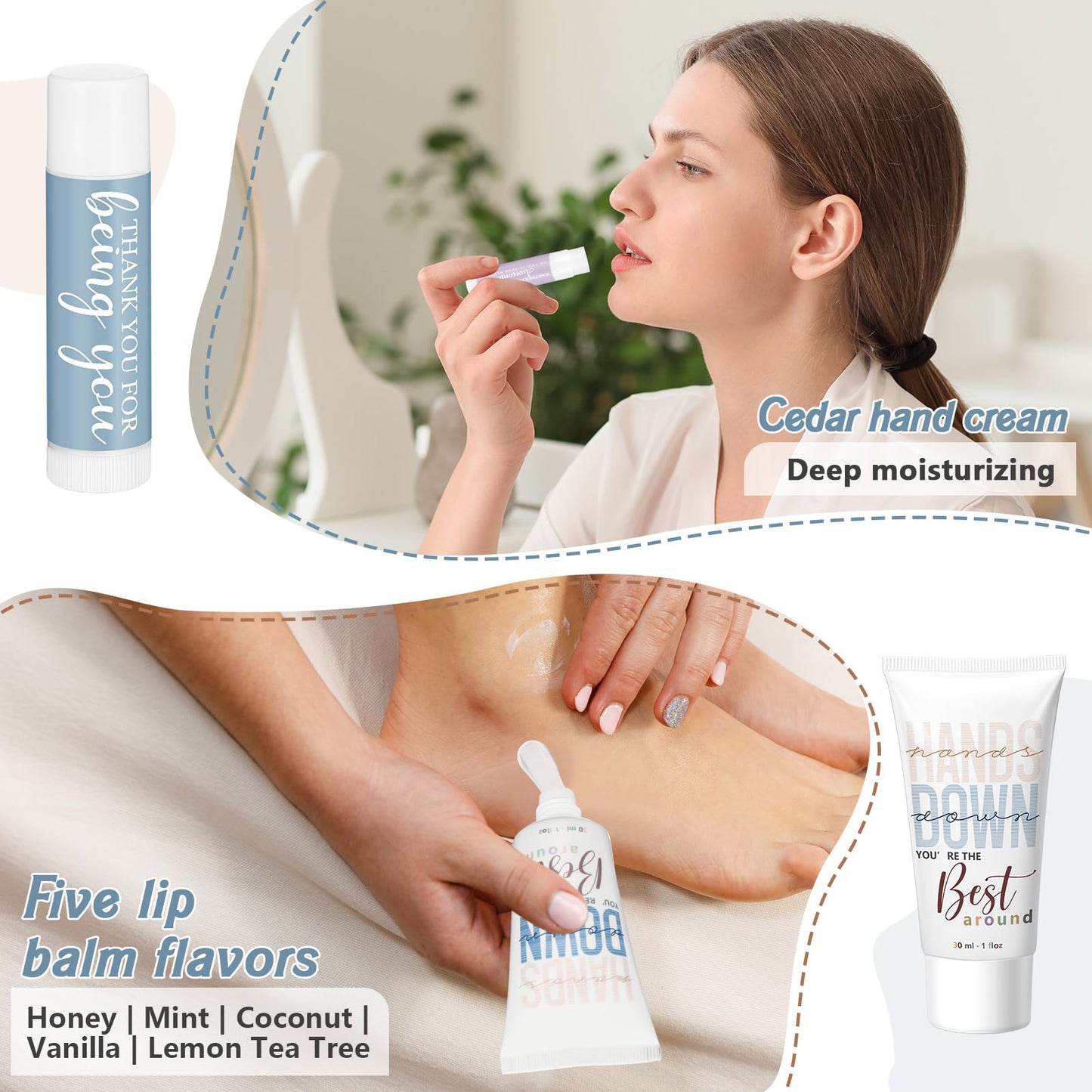 Heigble 30 Sets Back to School Teacher Appreciation Gifts Bulk Lip Balms and Hand Cream Employee Appreciation Inspirational Hand