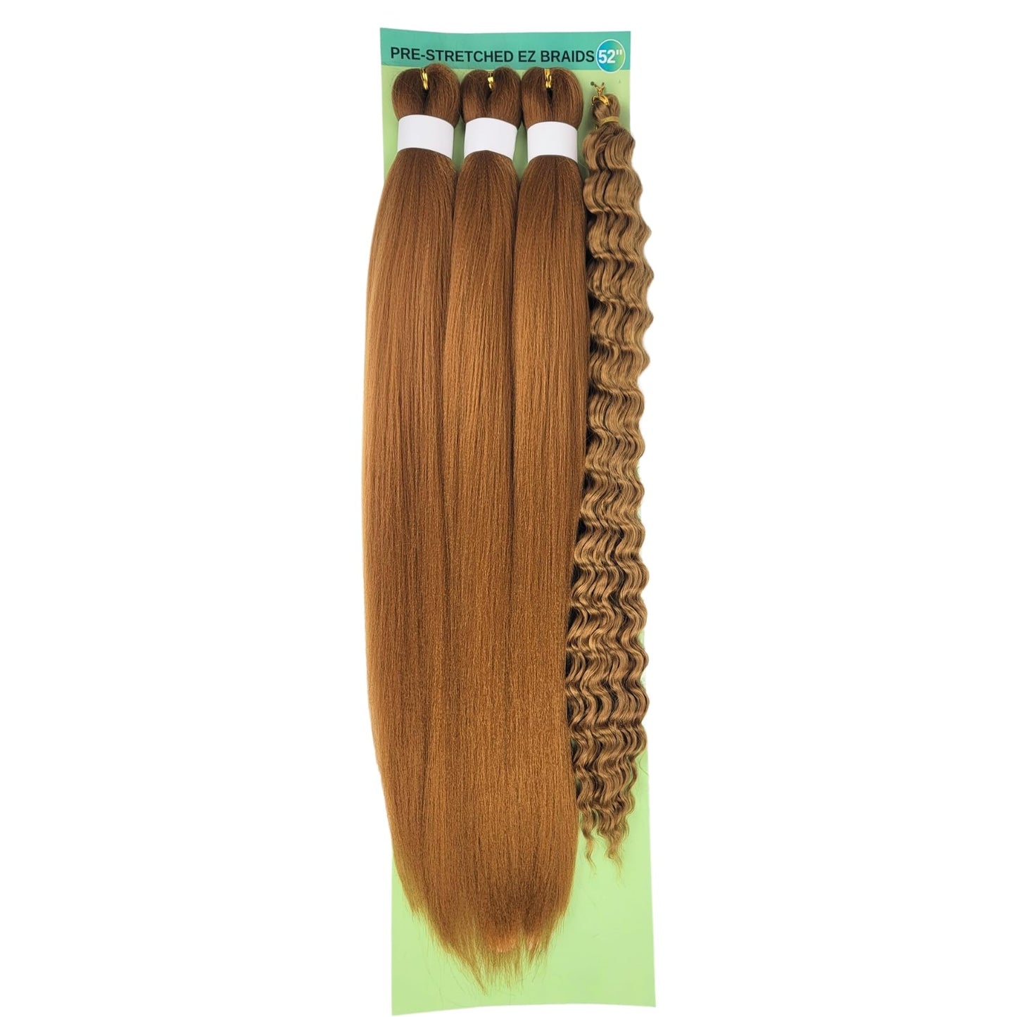 Honey Blonde Boho Hair for Braiding Synthetic 27# EZ Braids Pre Stretched Knotless Braiding Hair for Boho Braids (4 Packs)